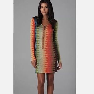 Haute Hippie Chevron Colorful Knit Dress Women's Sz - XS